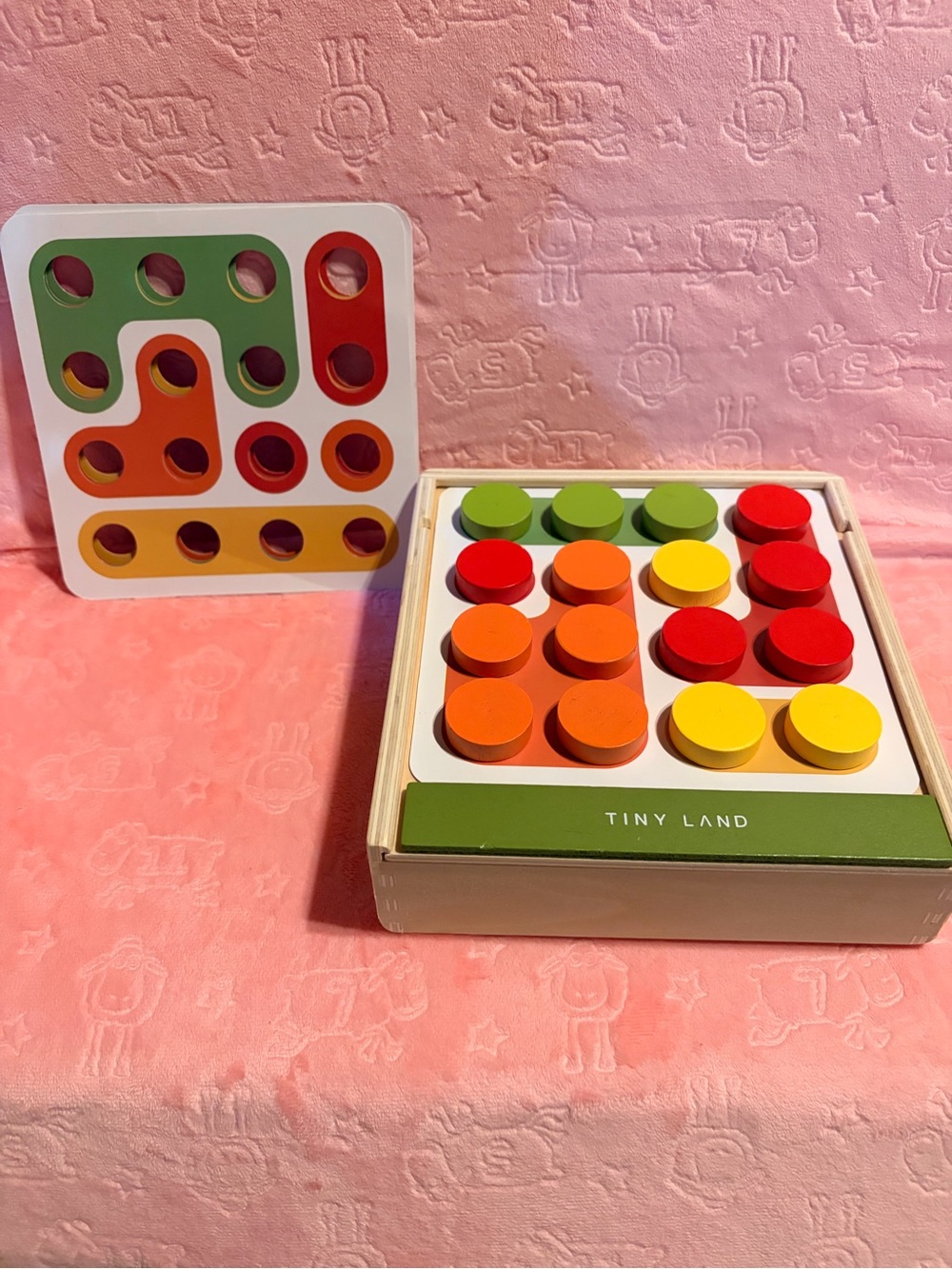 Tiny Land Matching Wooden Peg Toy - Red, Orange, Yellow, Green